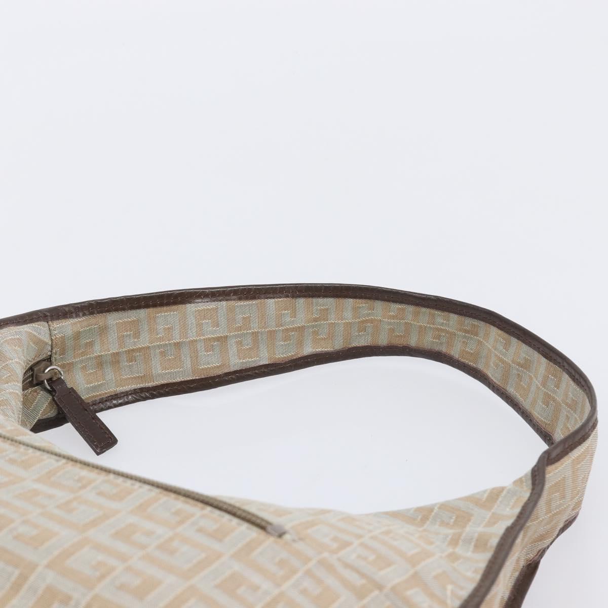 GIVENCHY Shoulder Bag Canvas Beige Silver Auth 209801A