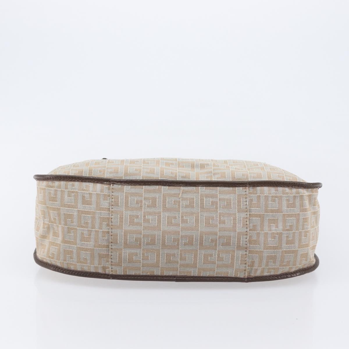 GIVENCHY Shoulder Bag Canvas Beige Silver Auth 209801A