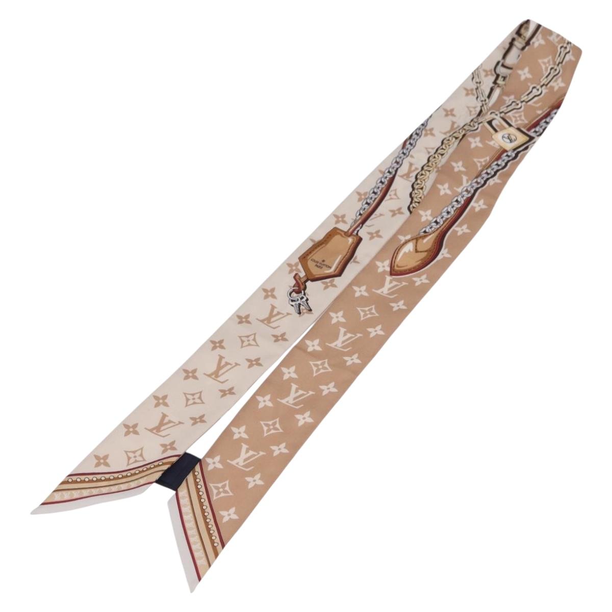 LOUIS VUITTON Bando BB Ultimate Scarf Silk Beige White M79588 LV Auth 209813M