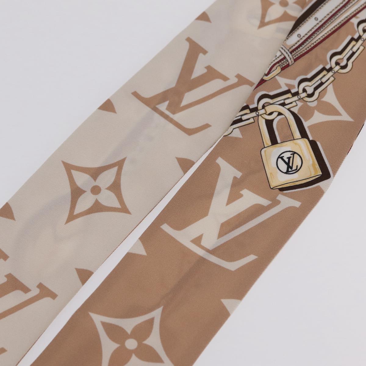 LOUIS VUITTON Bando BB Ultimate Scarf Silk Beige White M79588 LV Auth 209813M