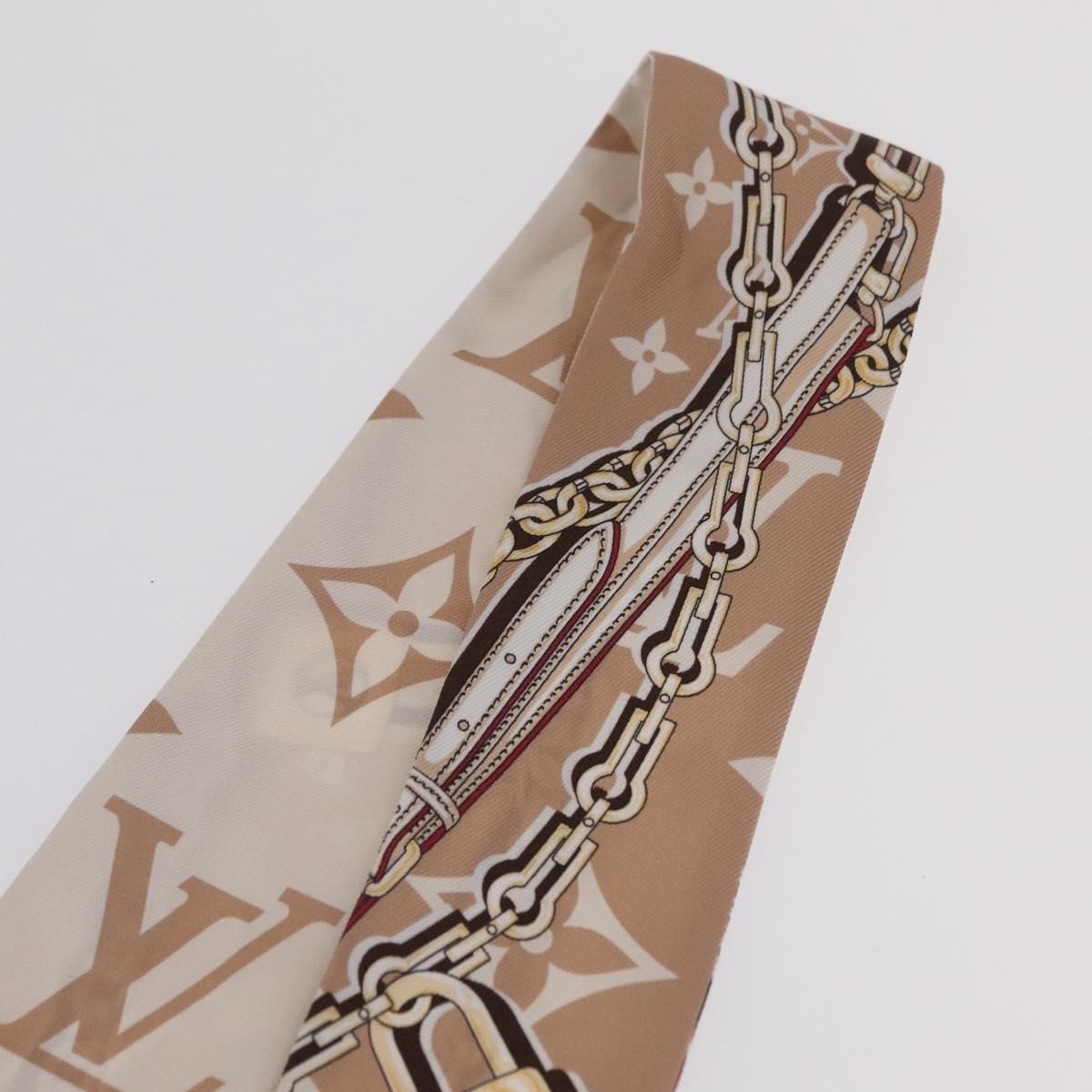 LOUIS VUITTON Bando BB Ultimate Scarf Silk Beige White M79588 LV Auth 209813M