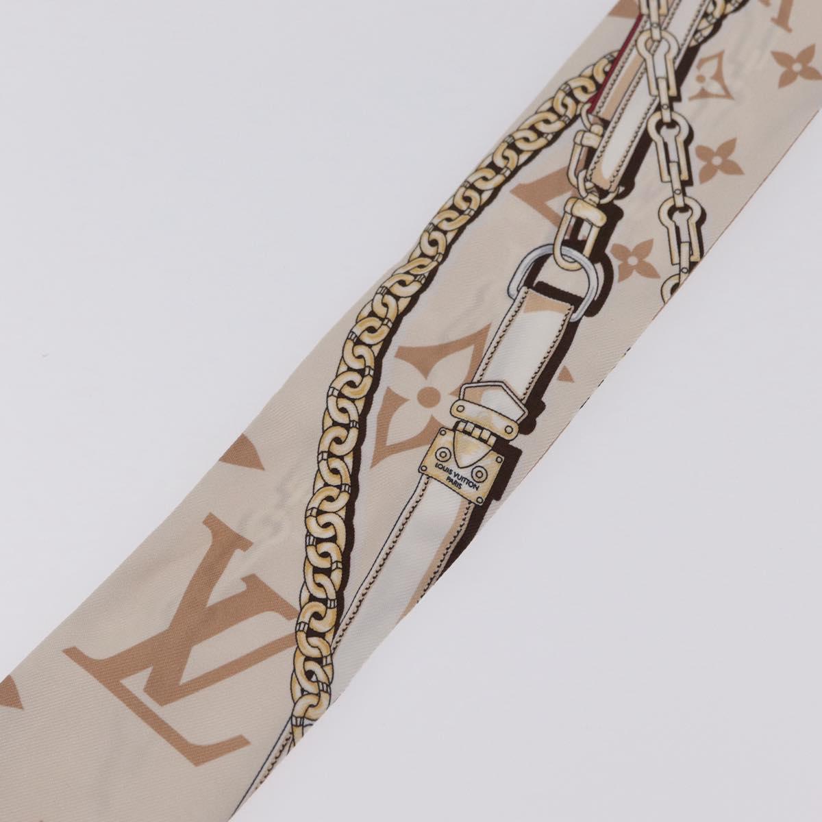 LOUIS VUITTON Bando BB Ultimate Scarf Silk Beige White M79588 LV Auth 209813M