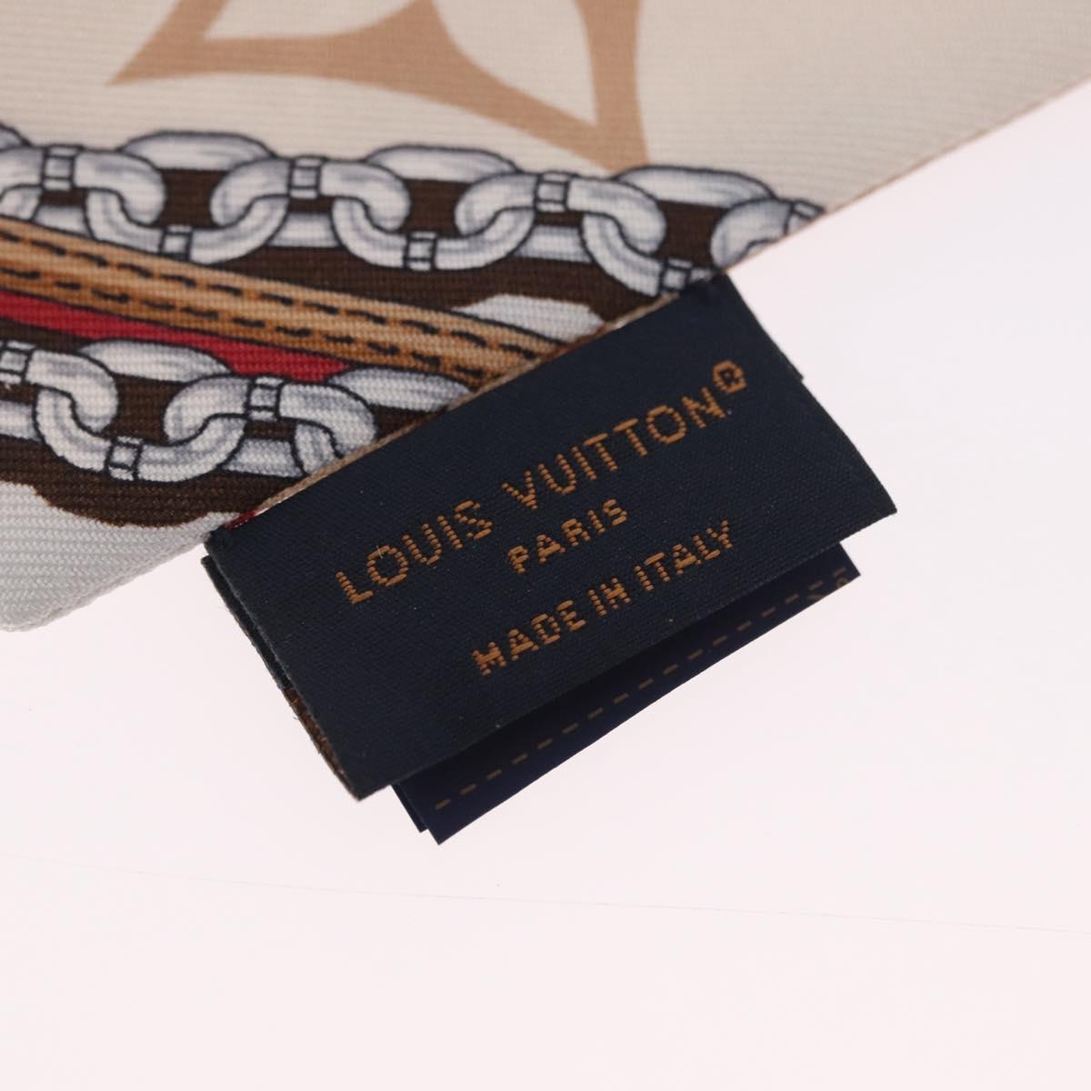 LOUIS VUITTON Bando BB Ultimate Scarf Silk Beige White M79588 LV Auth 209813M