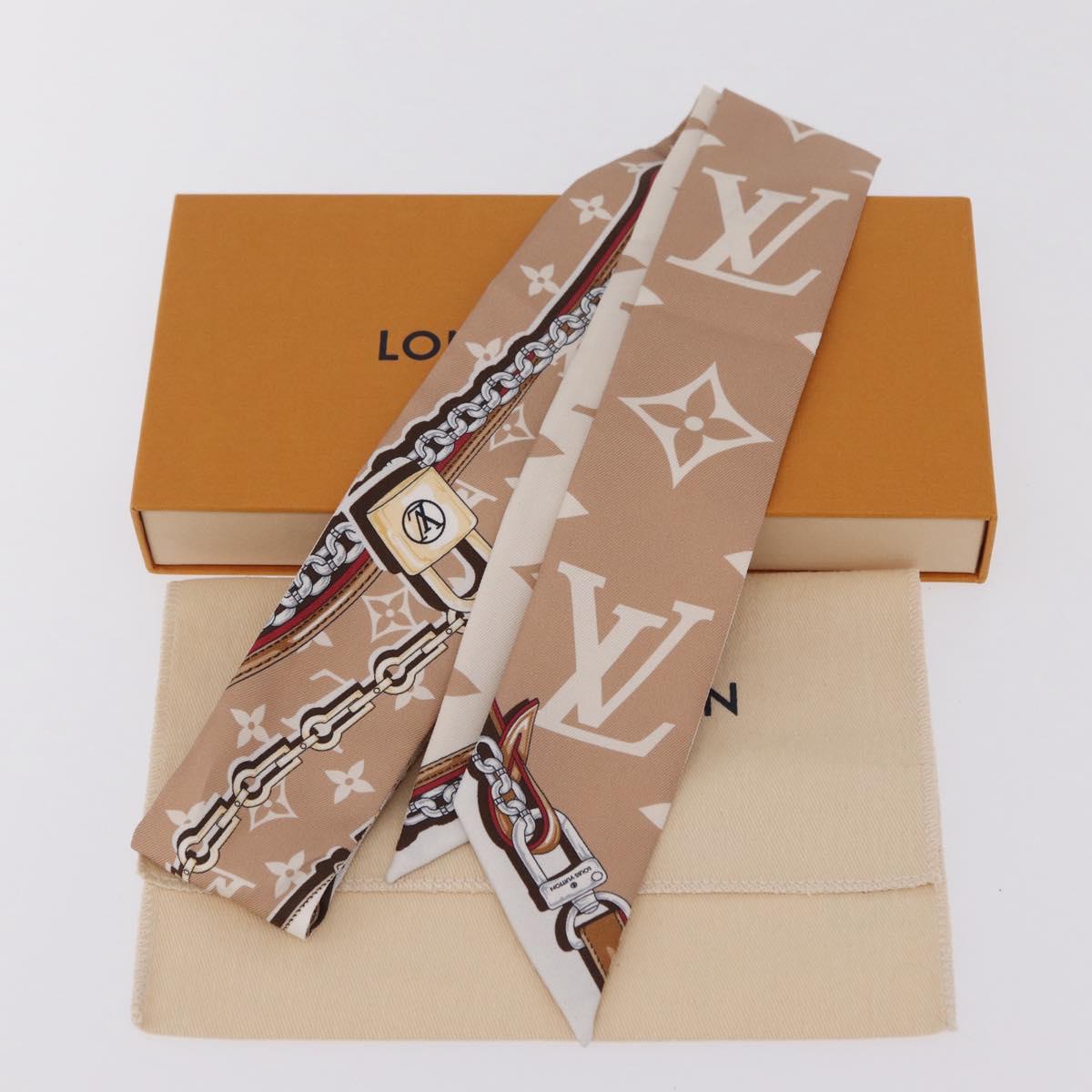 LOUIS VUITTON Bando BB Ultimate Scarf Silk Beige White M79588 LV Auth 209813M