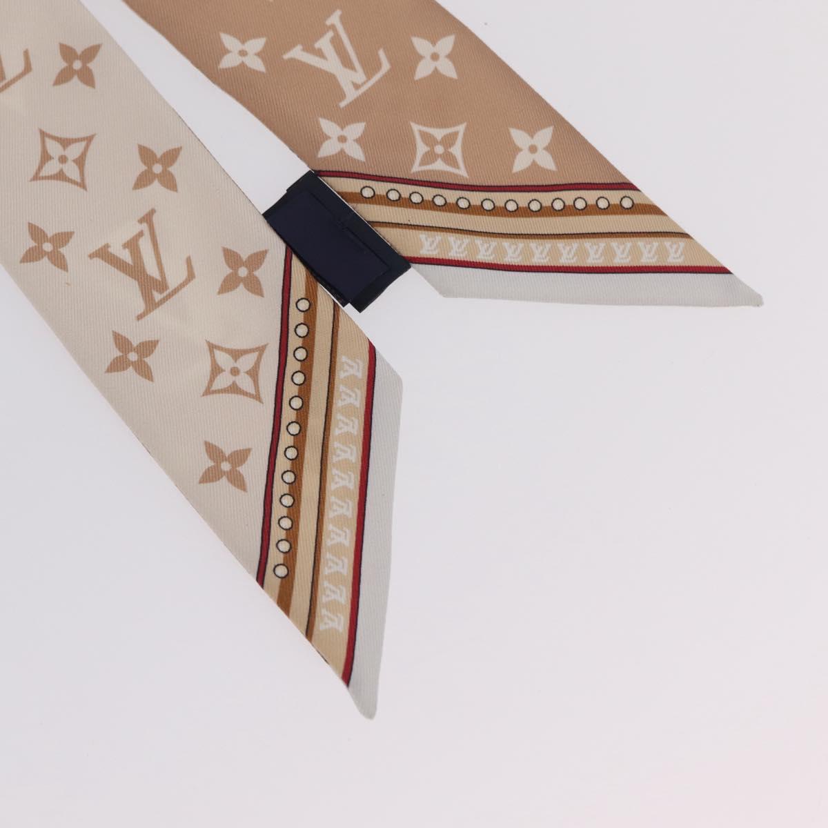 LOUIS VUITTON Bando BB Ultimate Scarf Silk Beige White M79588 LV Auth 209813M