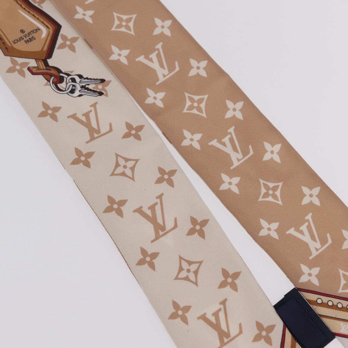 LOUIS VUITTON Bando BB Ultimate Scarf Silk Beige White M79588 LV Auth 209813M