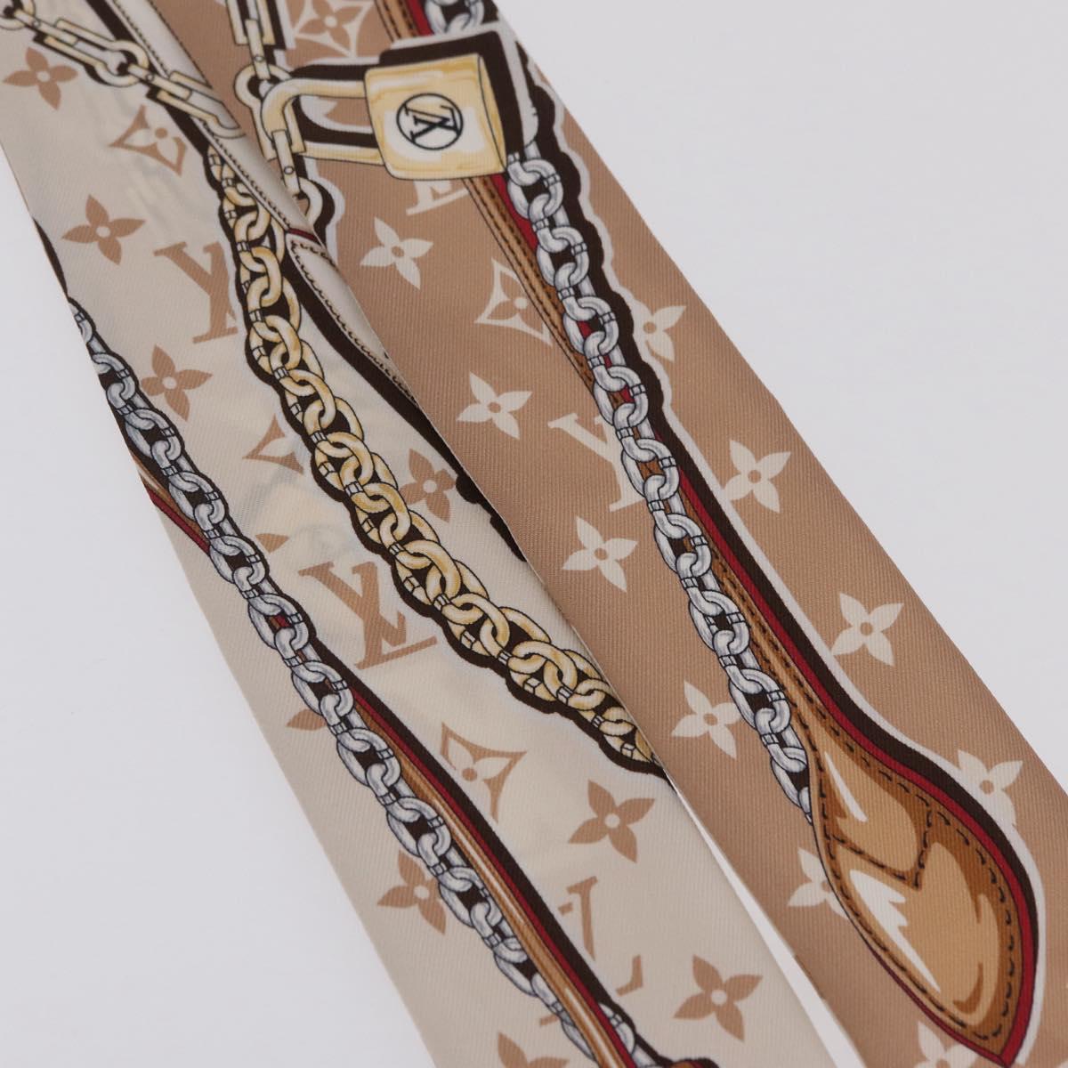 LOUIS VUITTON Bando BB Ultimate Scarf Silk Beige White M79588 LV Auth 209813M