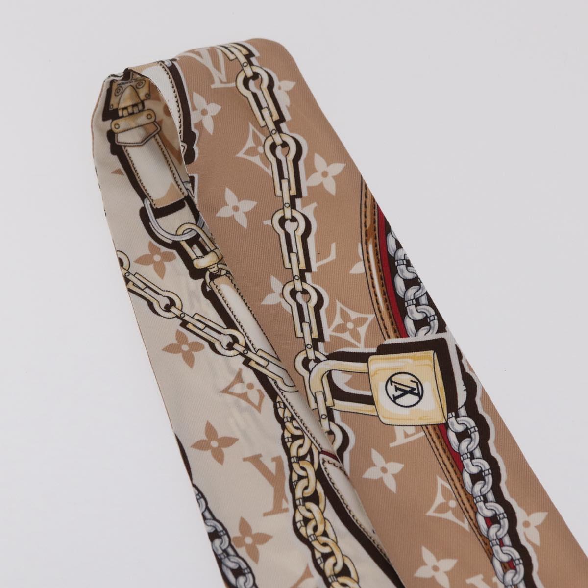 LOUIS VUITTON Bando BB Ultimate Scarf Silk Beige White M79588 LV Auth 209813M