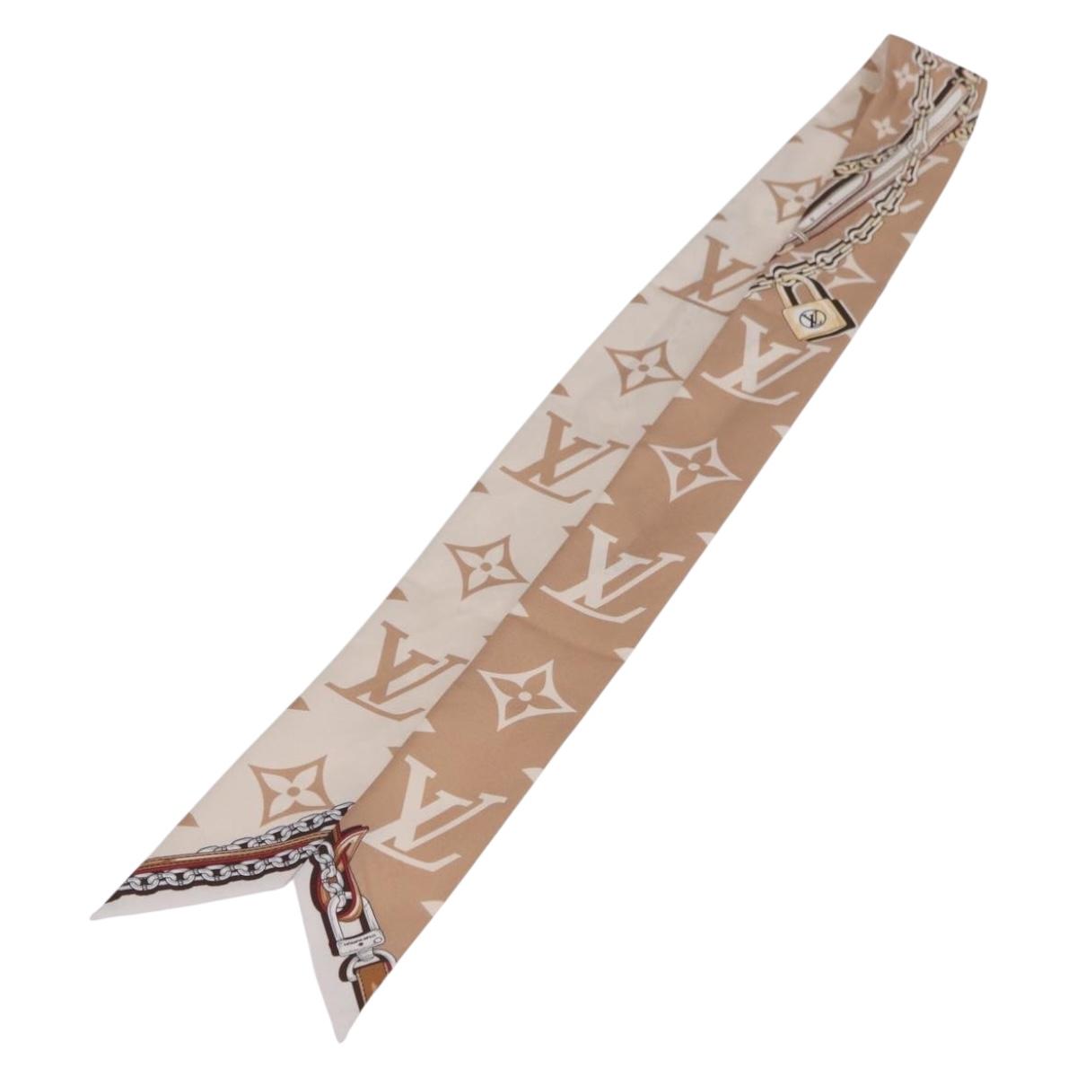 LOUIS VUITTON Bando BB Ultimate Scarf Silk Beige White M79588 LV Auth 209813M