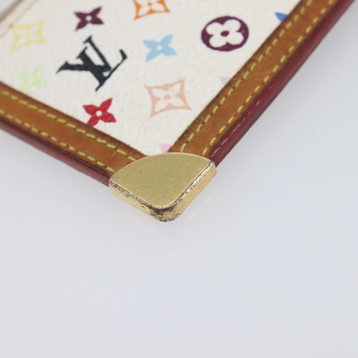 LOUIS VUITTON Monogram Multicolor Pochette Cles Purse White M92655 Auth 209817