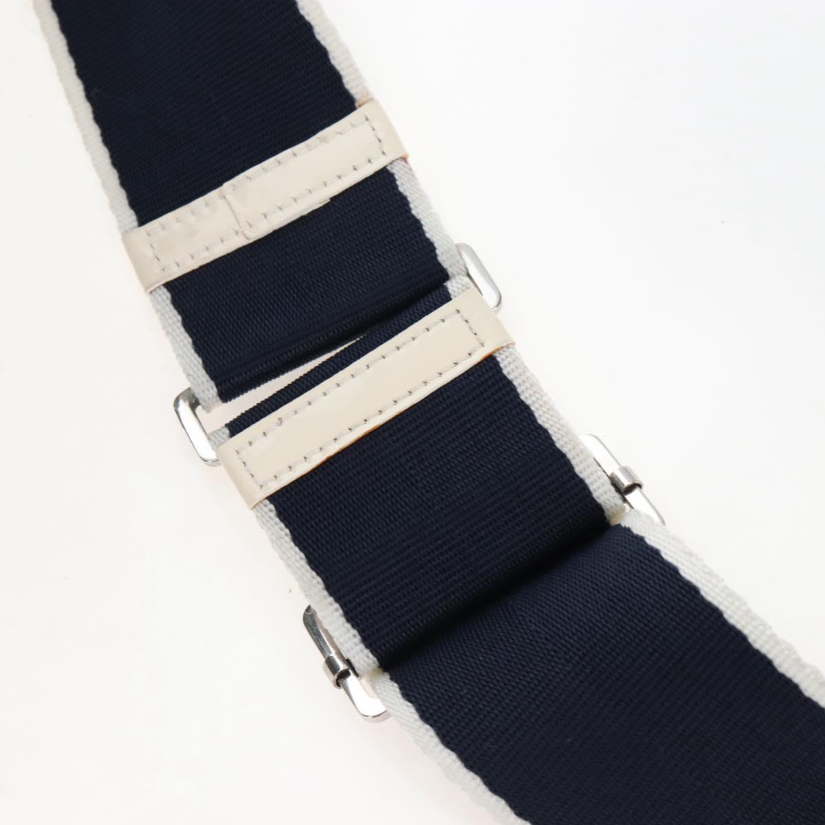 Christian Dior Trotter Canvas Boston Bag PVC 2way Navy Silver Auth 209836V