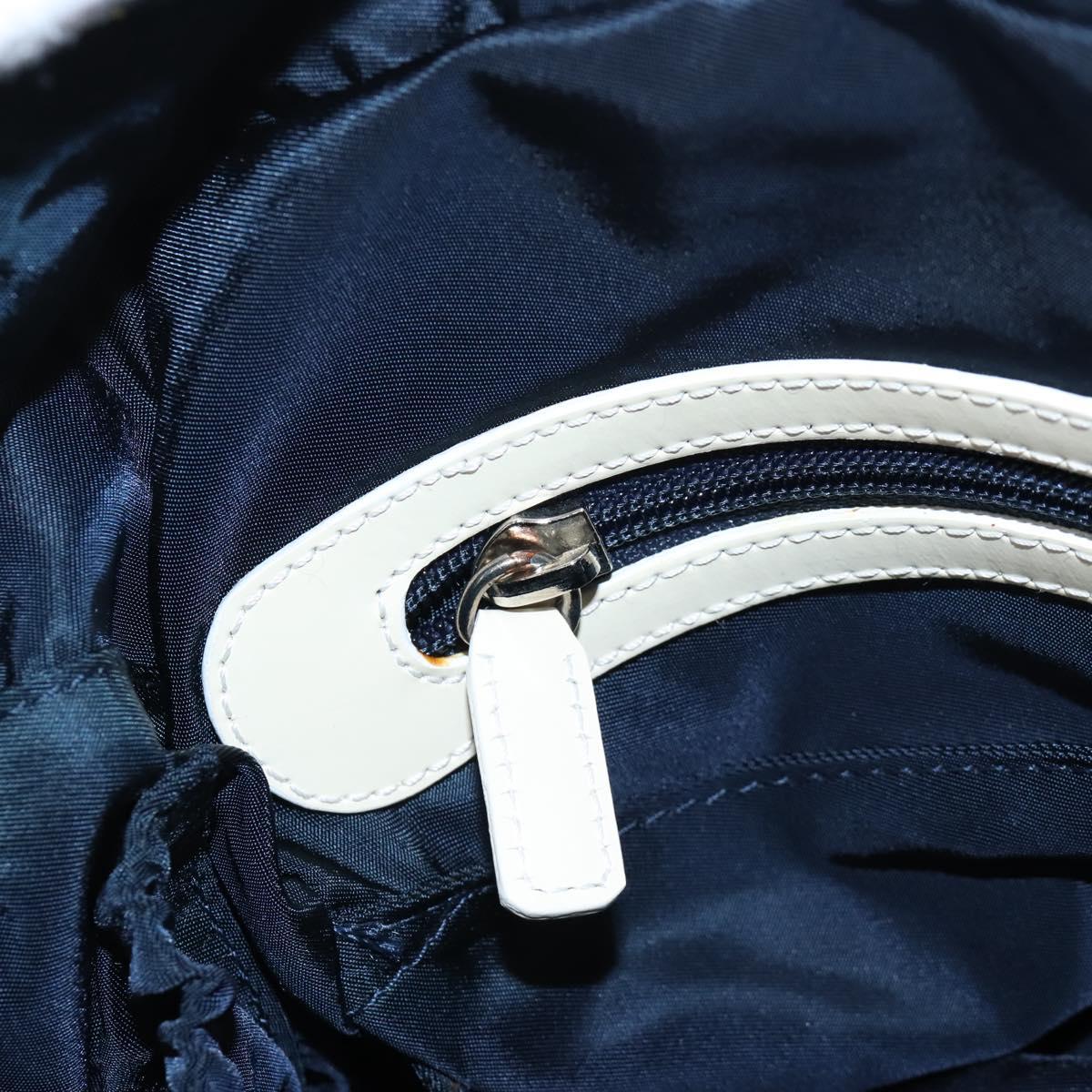 Christian Dior Trotter Canvas Boston Bag PVC 2way Navy Silver Auth 209836V