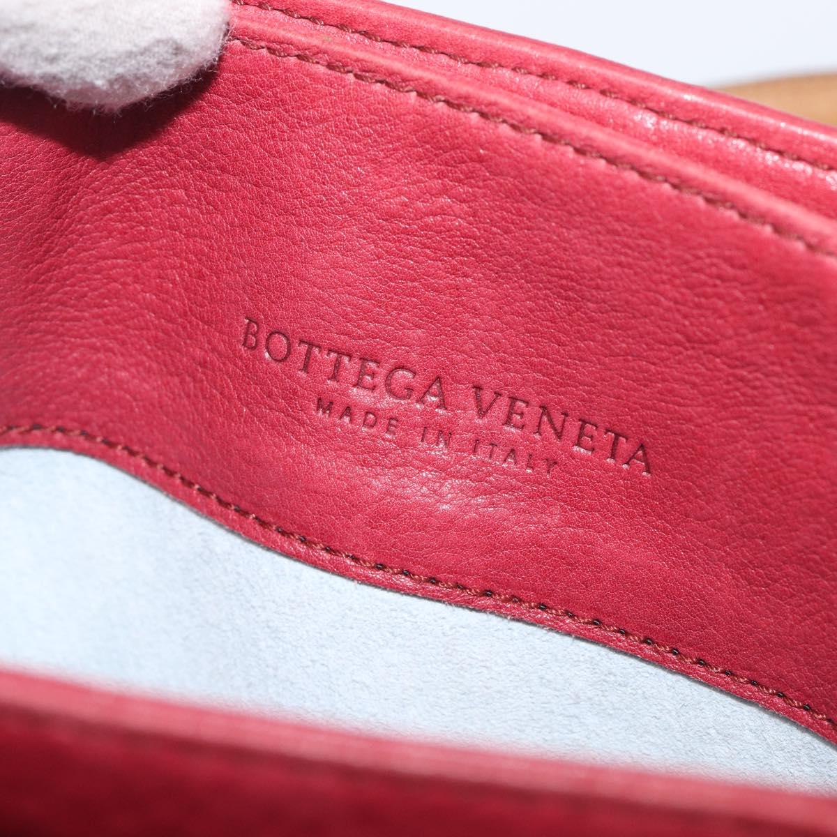 Bottega Veneta INTRECCIATO Hand Bag Leather Outlet Red Gold Auth 209838V