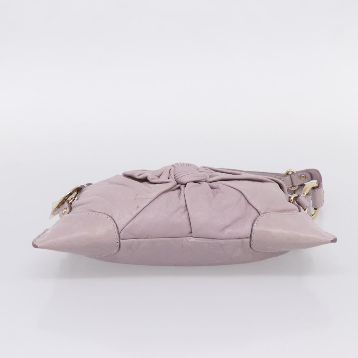 FENDI Shoulder Bag Leather Purple Gold 8BR414 Auth 209839V