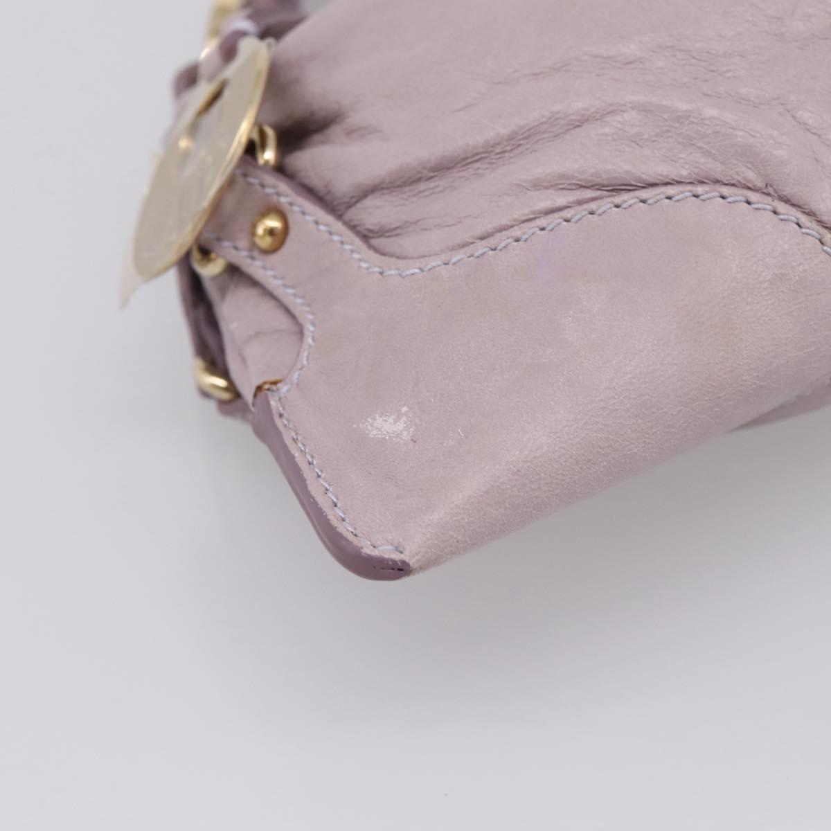 FENDI Shoulder Bag Leather Purple Gold 8BR414 Auth 209839V