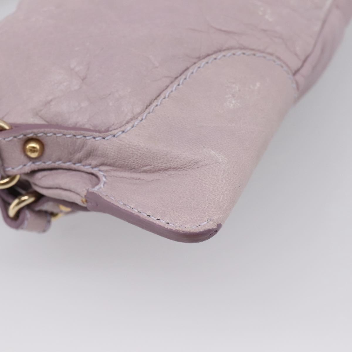 FENDI Shoulder Bag Leather Purple Gold 8BR414 Auth 209839V