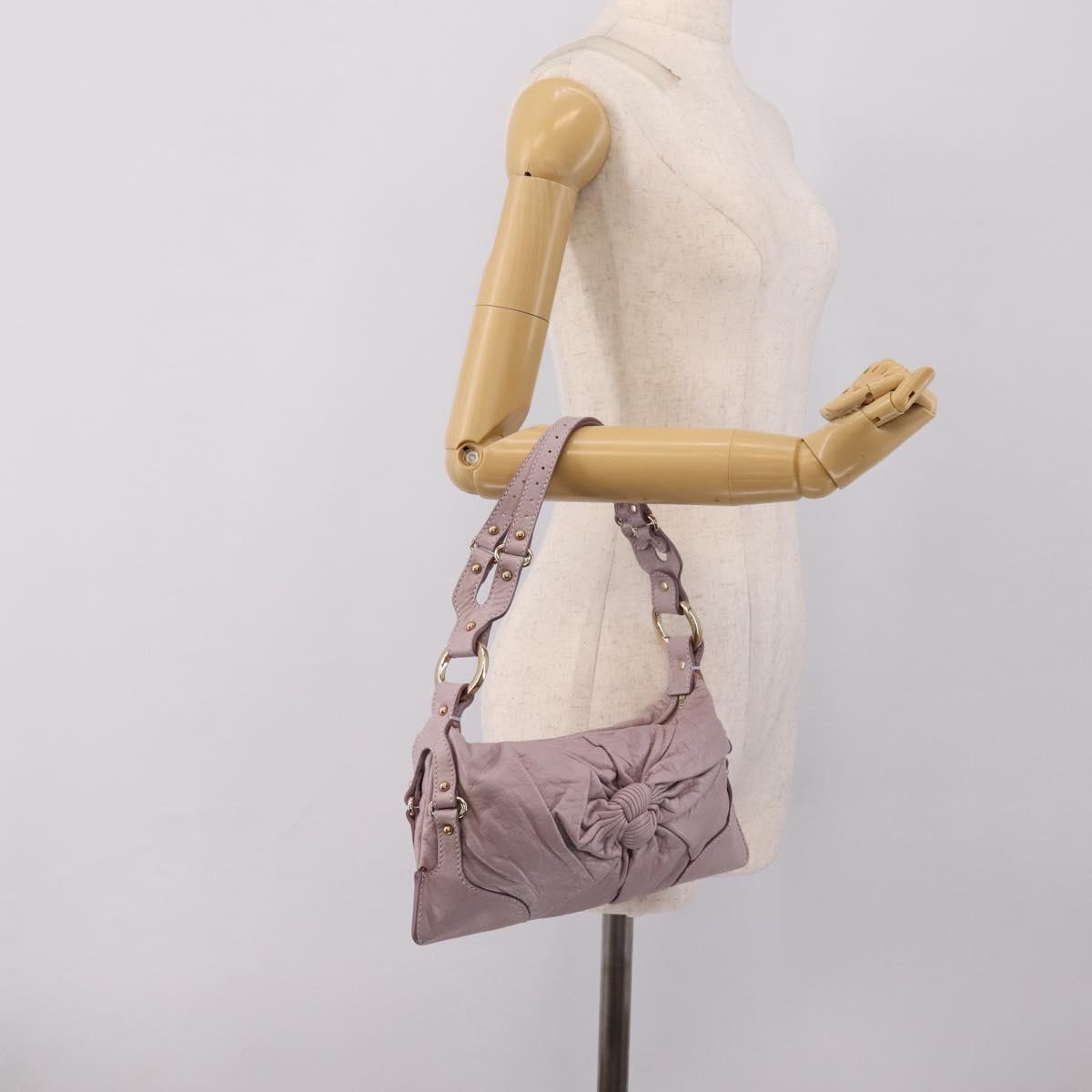 FENDI Shoulder Bag Leather Purple Gold 8BR414 Auth 209839V