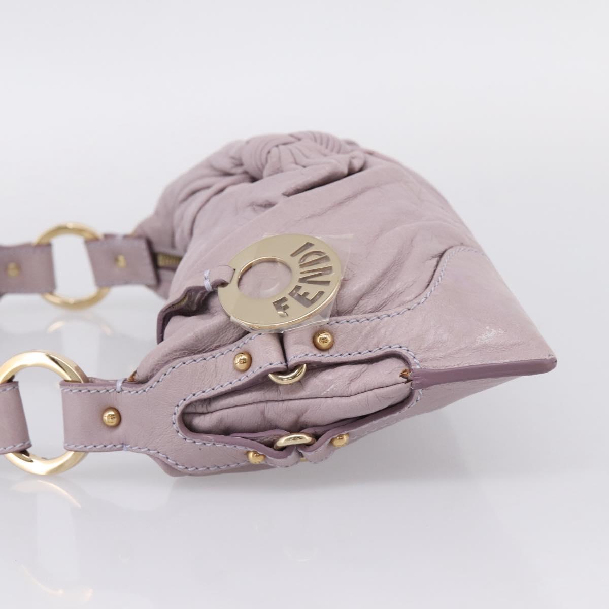 FENDI Shoulder Bag Leather Purple Gold 8BR414 Auth 209839V