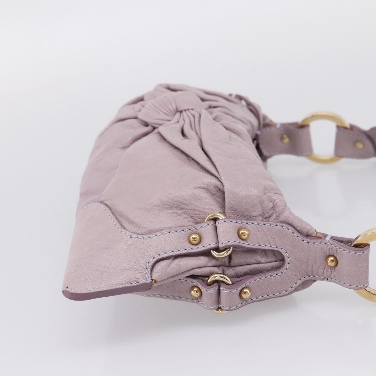 FENDI Shoulder Bag Leather Purple Gold 8BR414 Auth 209839V