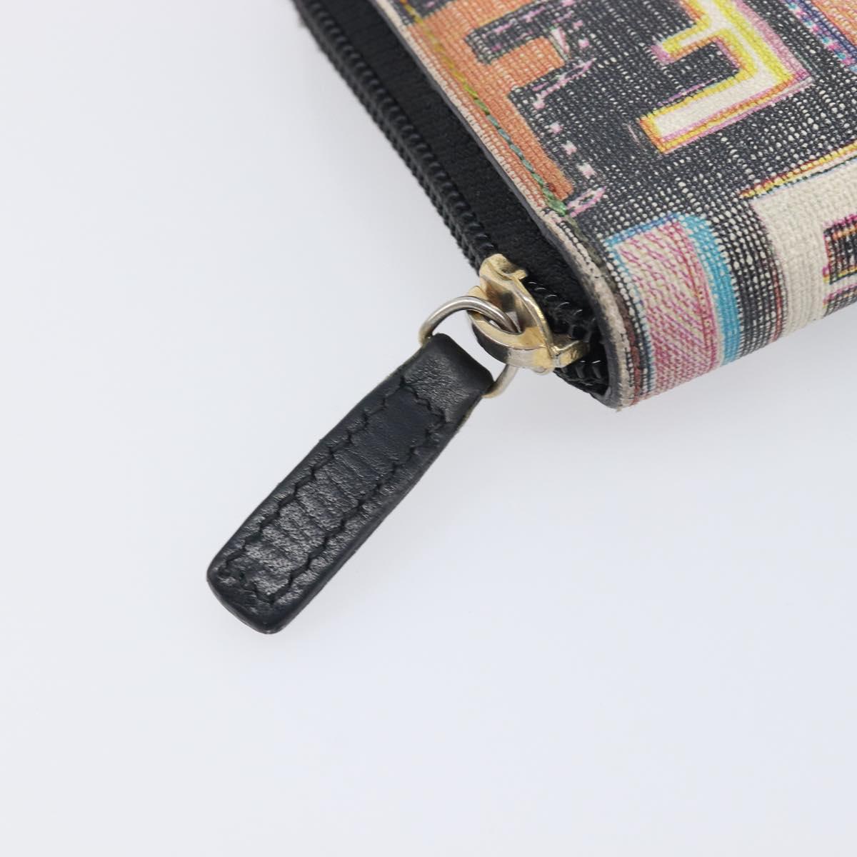 FENDI Zucca Canvas Long Wallet Multicolor Gold Auth 209846