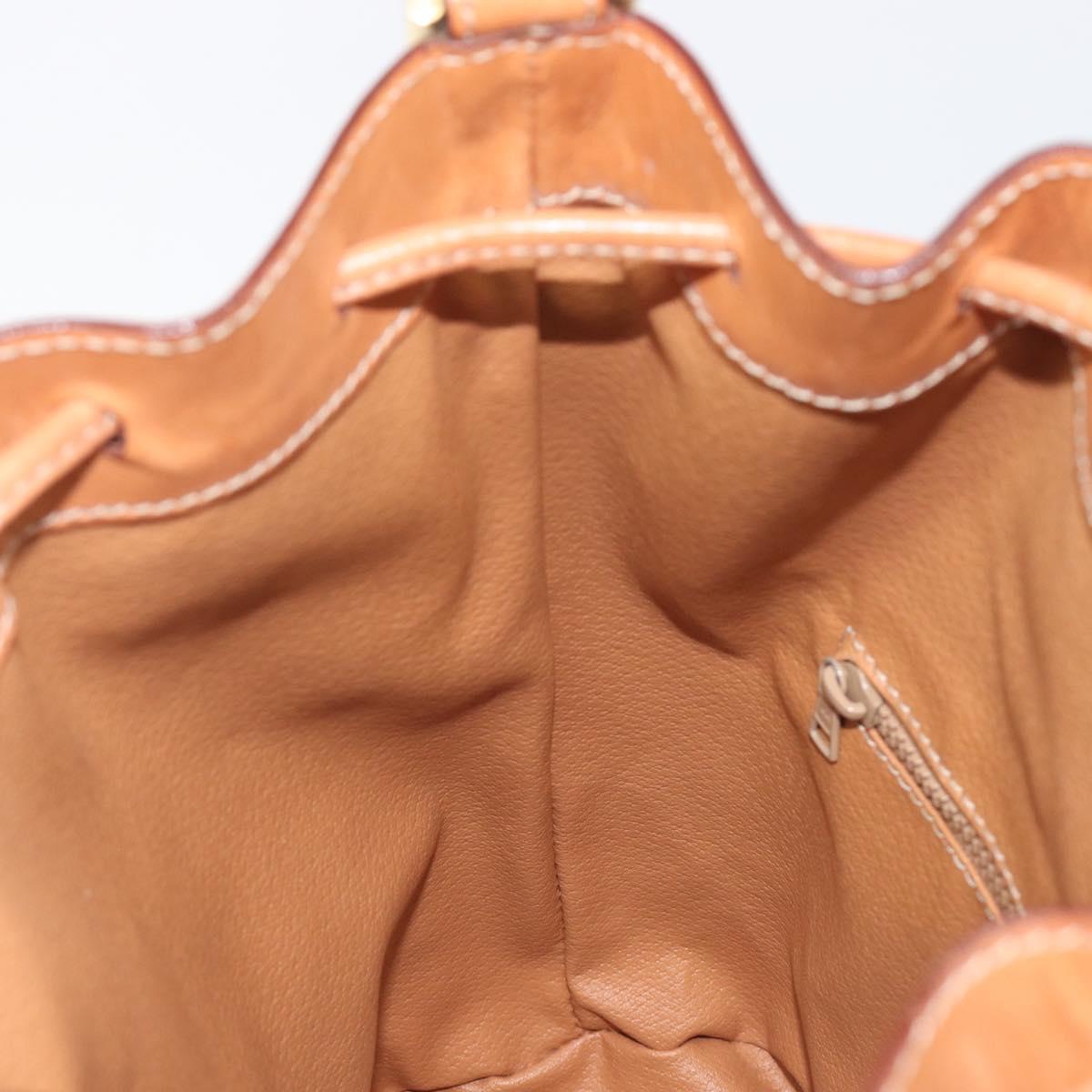CELINE Macadam Canvas Shoulder Bag PVC Beige Gold Auth 209850A