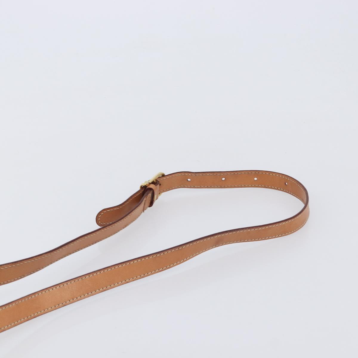 CELINE Macadam Canvas Shoulder Bag PVC Beige Gold Auth 209850A