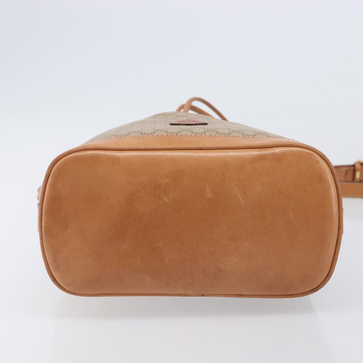 CELINE Macadam Canvas Shoulder Bag PVC Beige Gold Auth 209850A