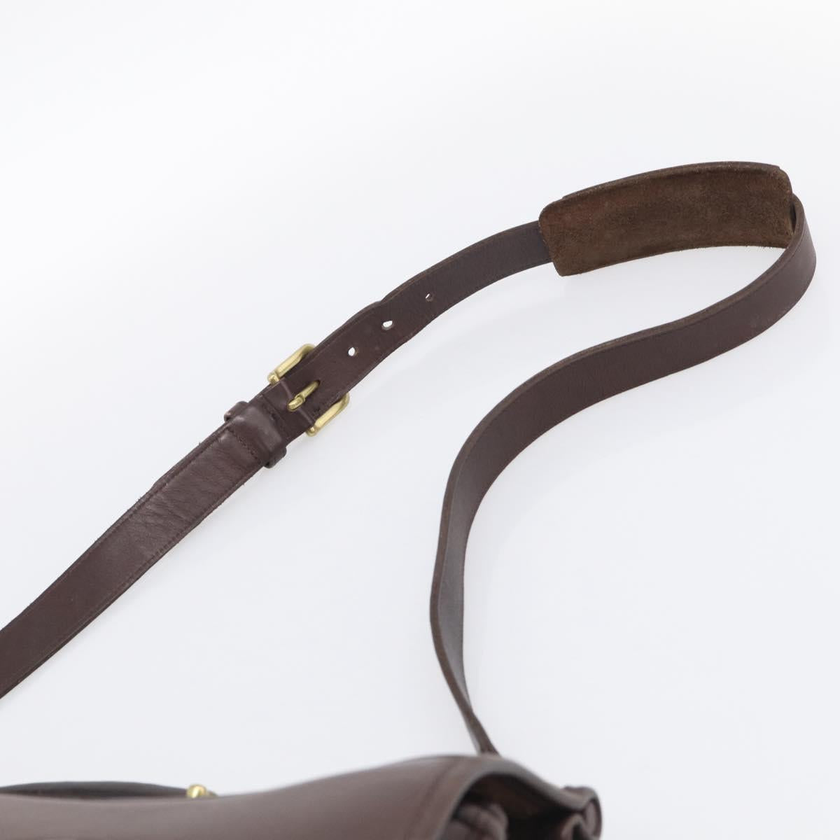 Coach Briefcase Leather 2way Dark Brown Gold Auth 209852