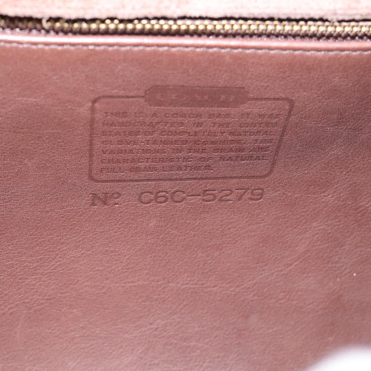 Coach Briefcase Leather 2way Dark Brown Gold Auth 209852