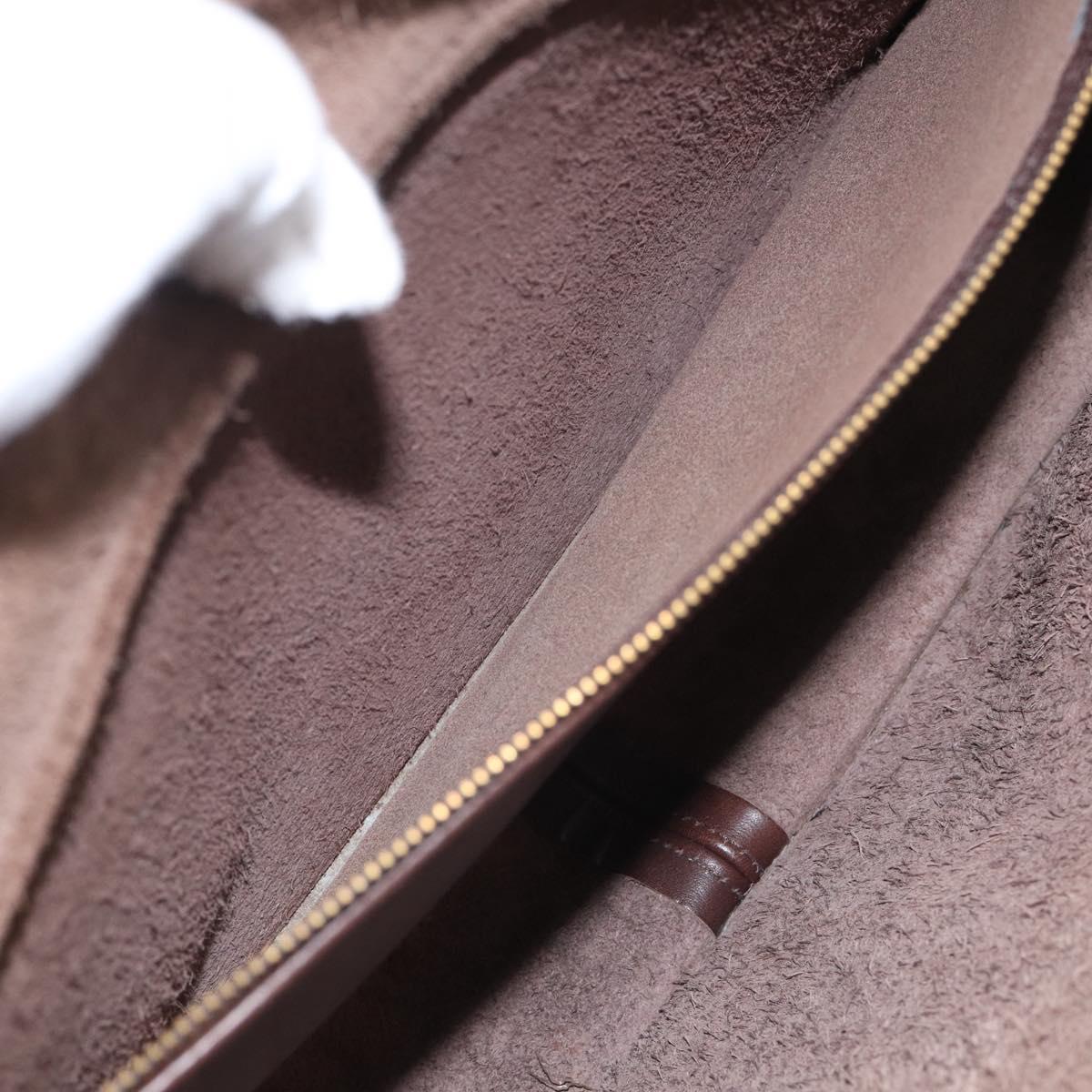 Coach Briefcase Leather 2way Dark Brown Gold Auth 209852