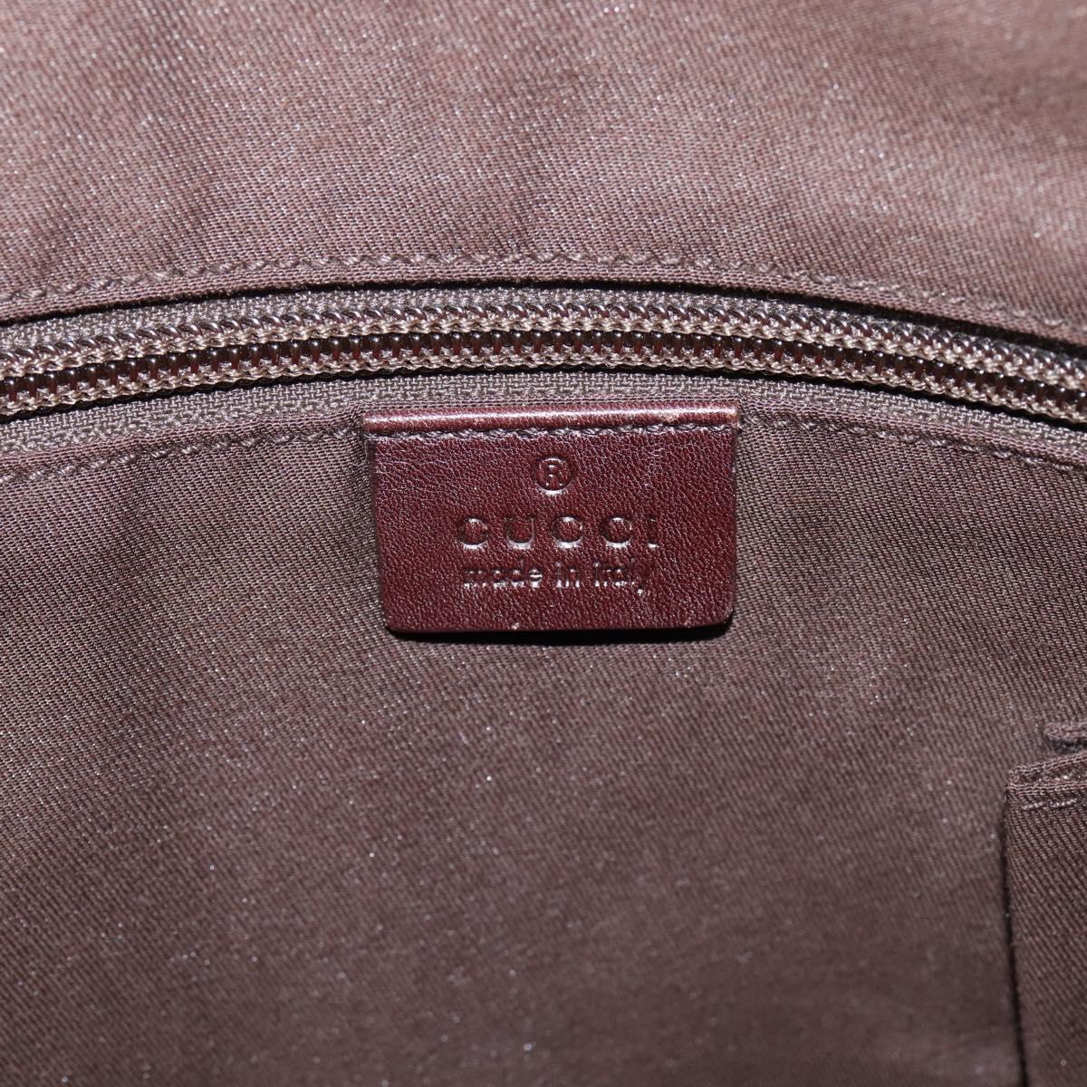 GUCCI GG Canvas Guccissima Bag Leather Dark Brown Silver 148476 Auth 209853V