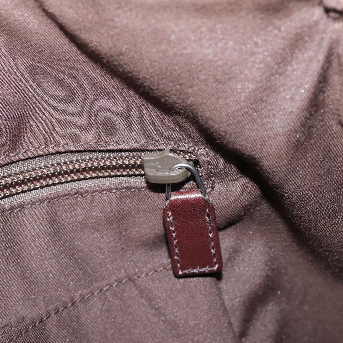 GUCCI GG Canvas Guccissima Bag Leather Dark Brown Silver 148476 Auth 209853V