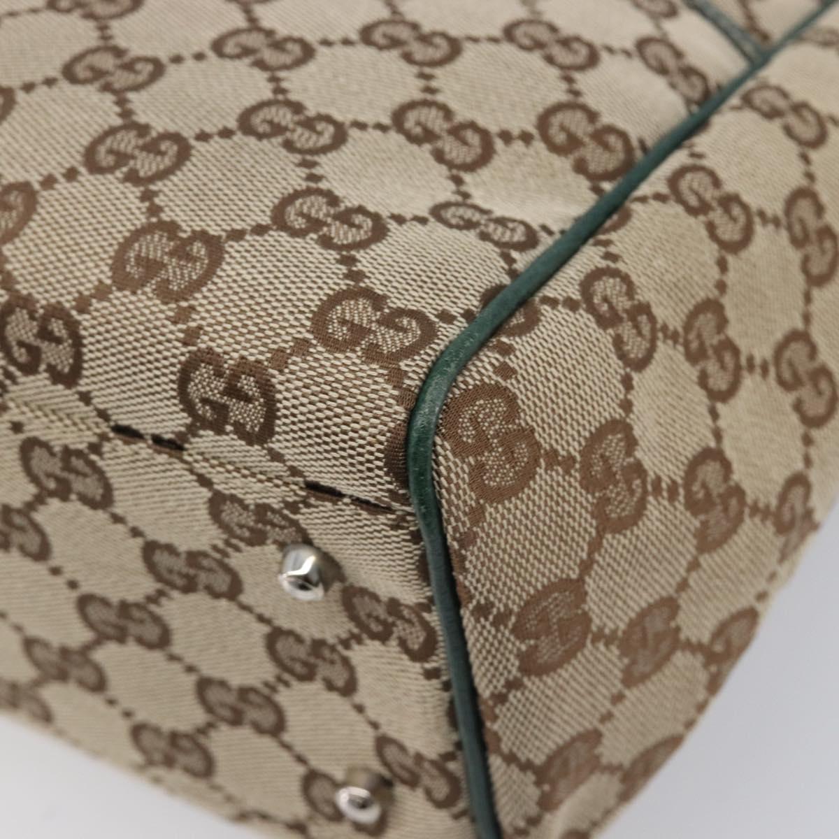 GUCCI GG Canvas Web Sherry Line Hand Bag Beige Silver 145810 Auth 209857V