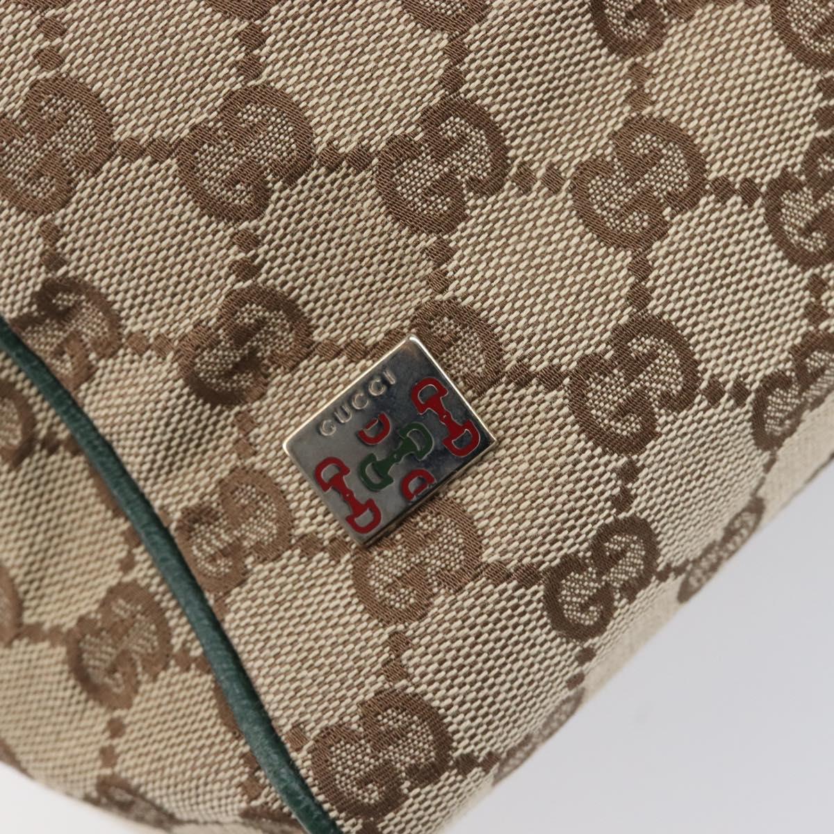 GUCCI GG Canvas Web Sherry Line Hand Bag Beige Silver 145810 Auth 209857V