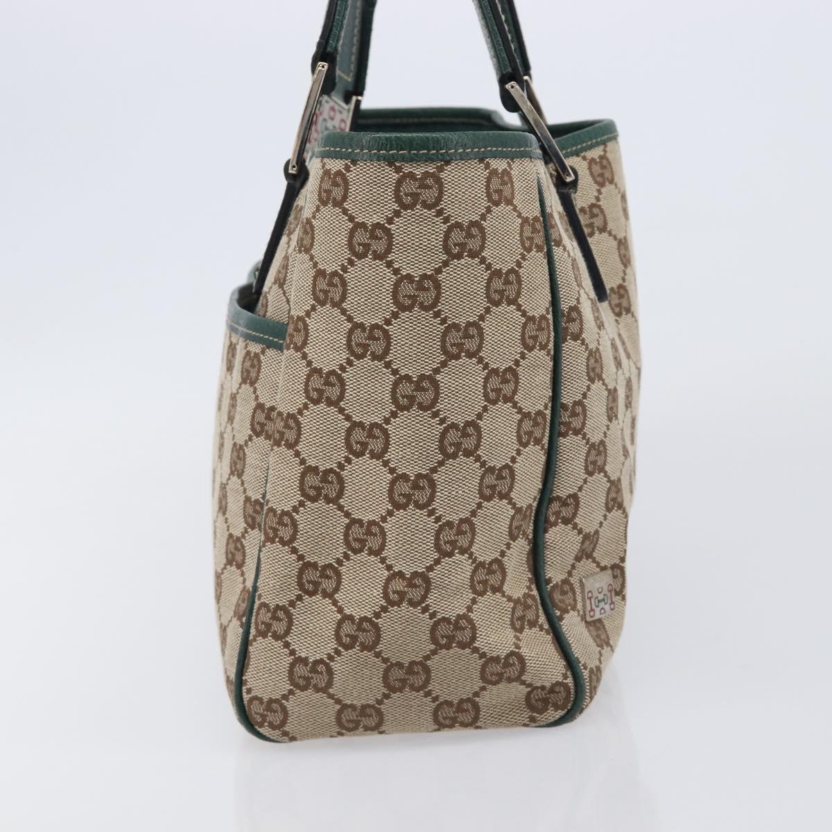 GUCCI GG Canvas Web Sherry Line Hand Bag Beige Silver 145810 Auth 209857V