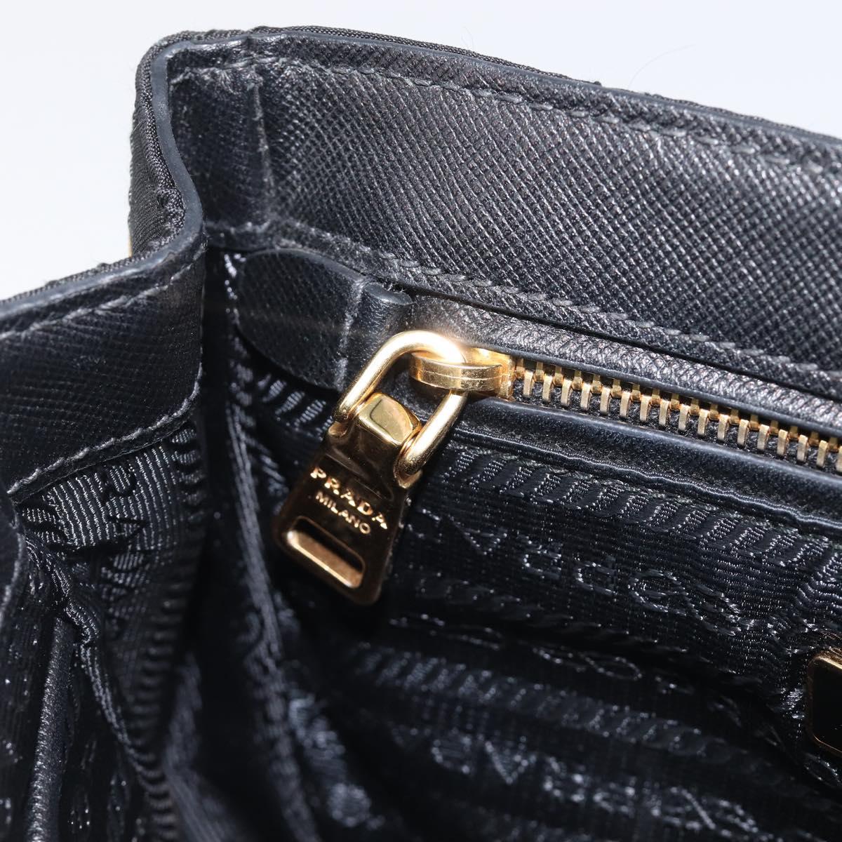 PRADA Chain Shoulder Bag Nylon Black Gold Auth 209862A
