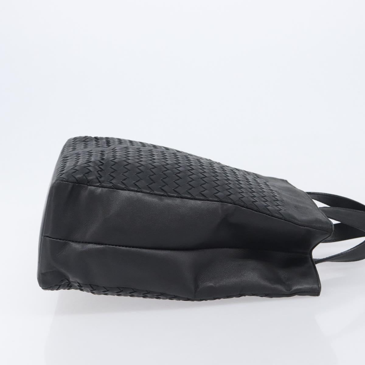 Bottega Veneta INTRECCIATO Hand Bag Leather Black 146793 Auth 209872V