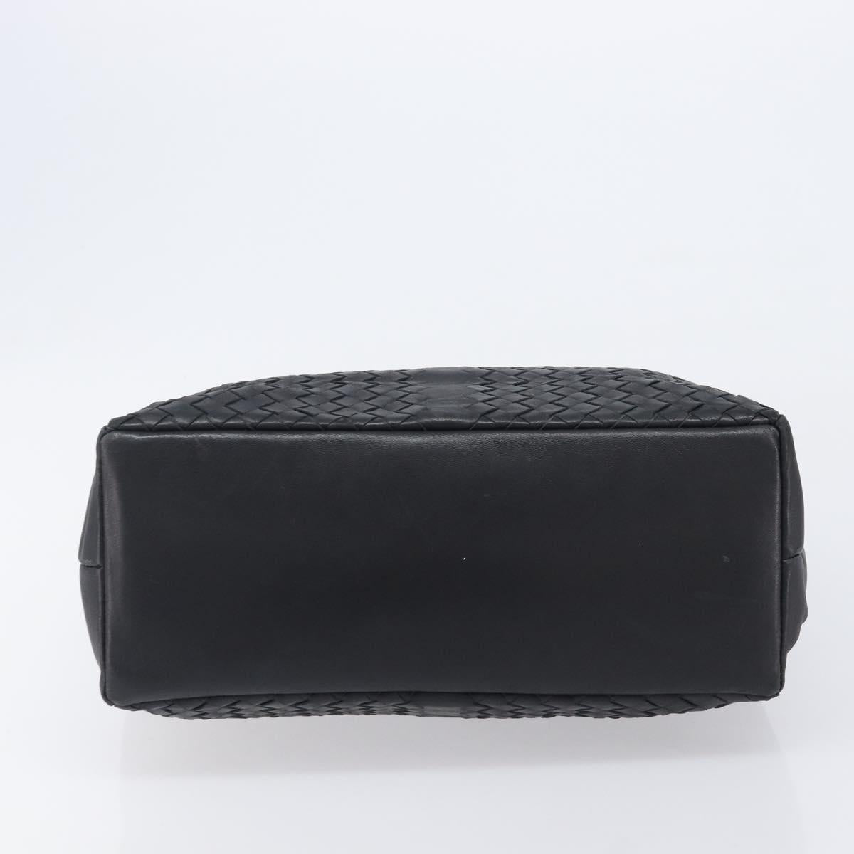 Bottega Veneta INTRECCIATO Hand Bag Leather Black 146793 Auth 209872V