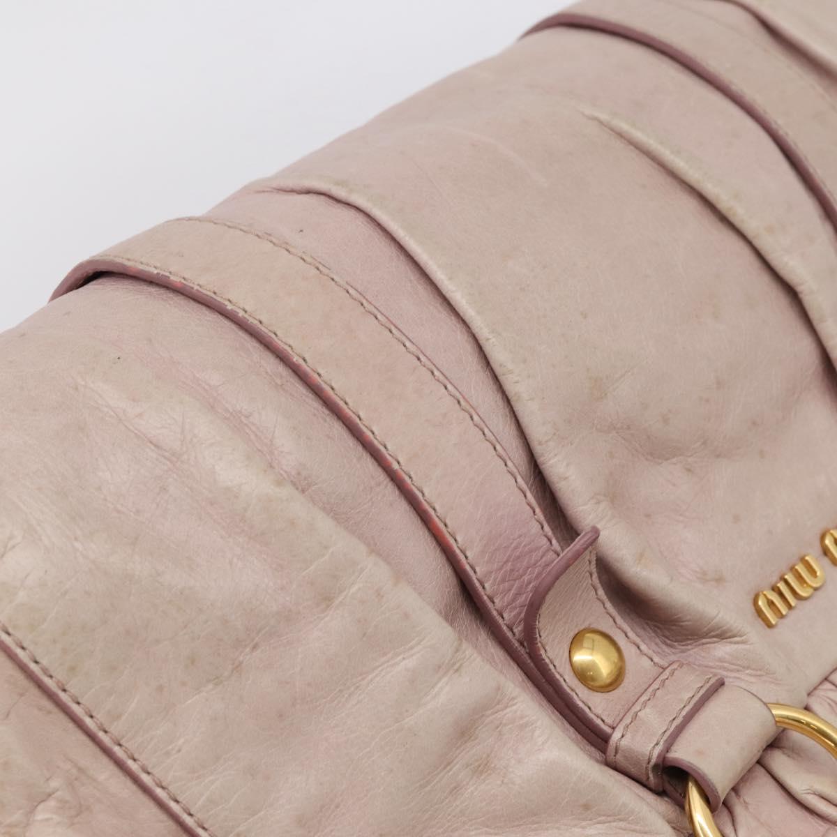 Miu Miu Hand Bag Vitellolux 2way Pink Gold Auth 209875V