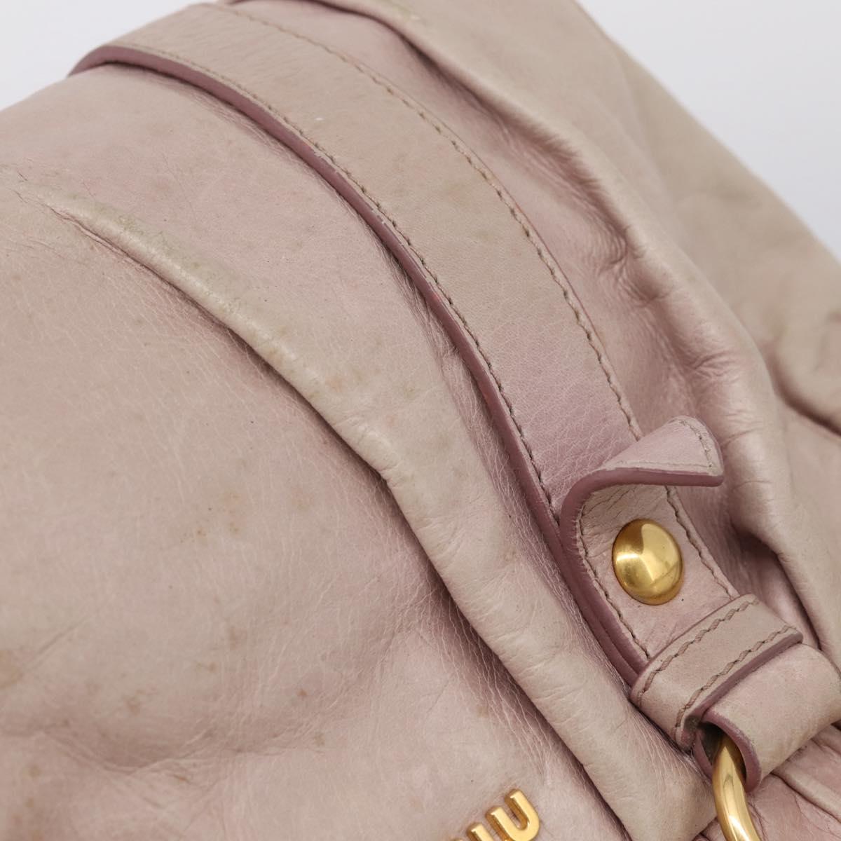 Miu Miu Hand Bag Vitellolux 2way Pink Gold Auth 209875V