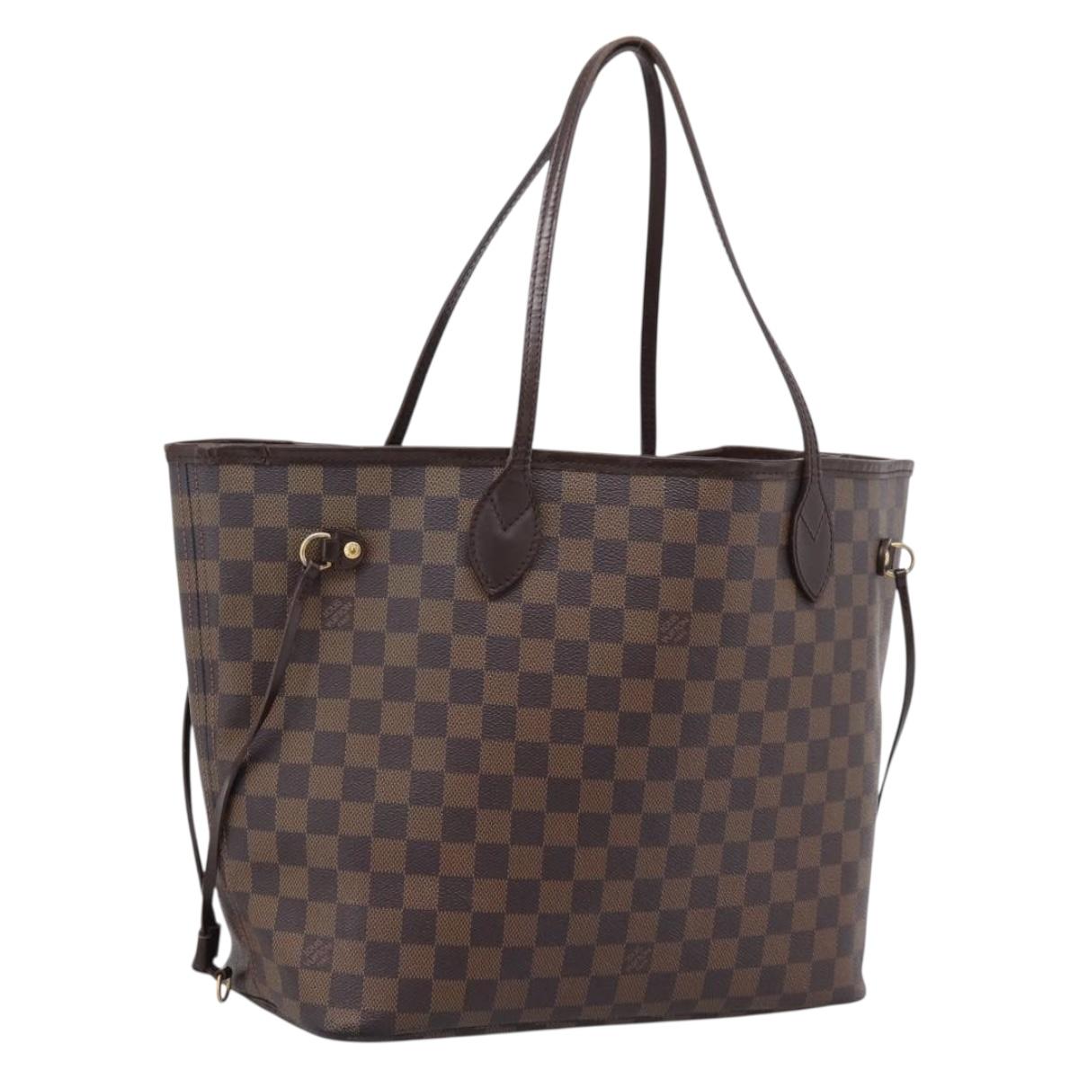 LOUIS VUITTON Damier Ebene Neverfull MM Tote Bag N51105 LV Auth 209879A