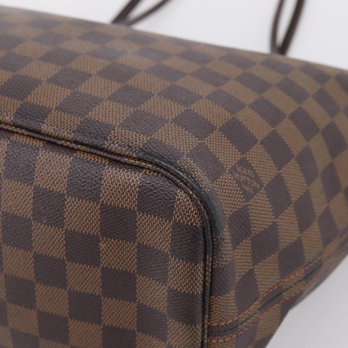 LOUIS VUITTON Damier Ebene Neverfull MM Tote Bag N51105 LV Auth 209879A