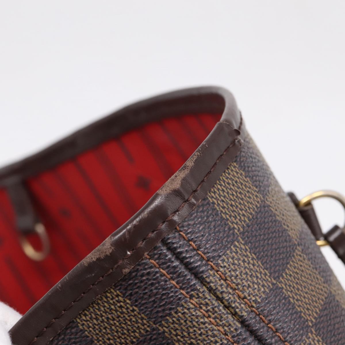 LOUIS VUITTON Damier Ebene Neverfull MM Tote Bag N51105 LV Auth 209879A