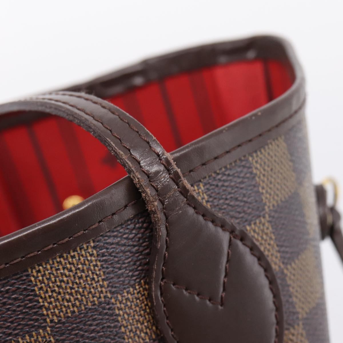 LOUIS VUITTON Damier Ebene Neverfull MM Tote Bag N51105 LV Auth 209879A