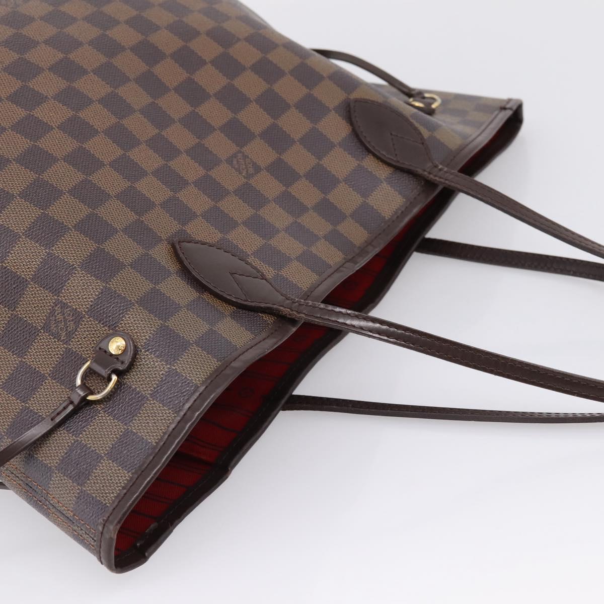 LOUIS VUITTON Damier Ebene Neverfull MM Tote Bag N51105 LV Auth 209879A