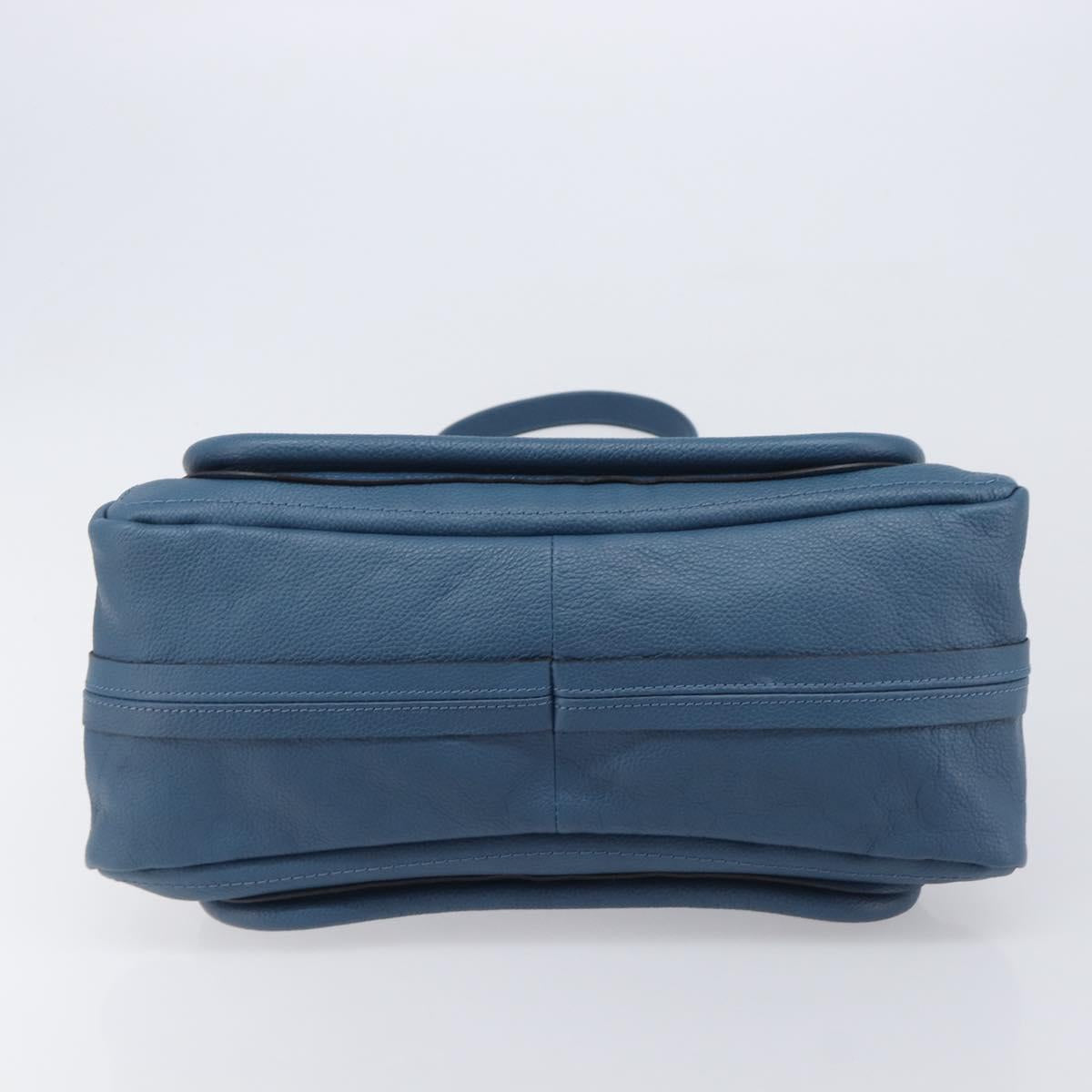 Chloe Paraty Hand Bag Leather 2way Blue Gold Auth 209886V