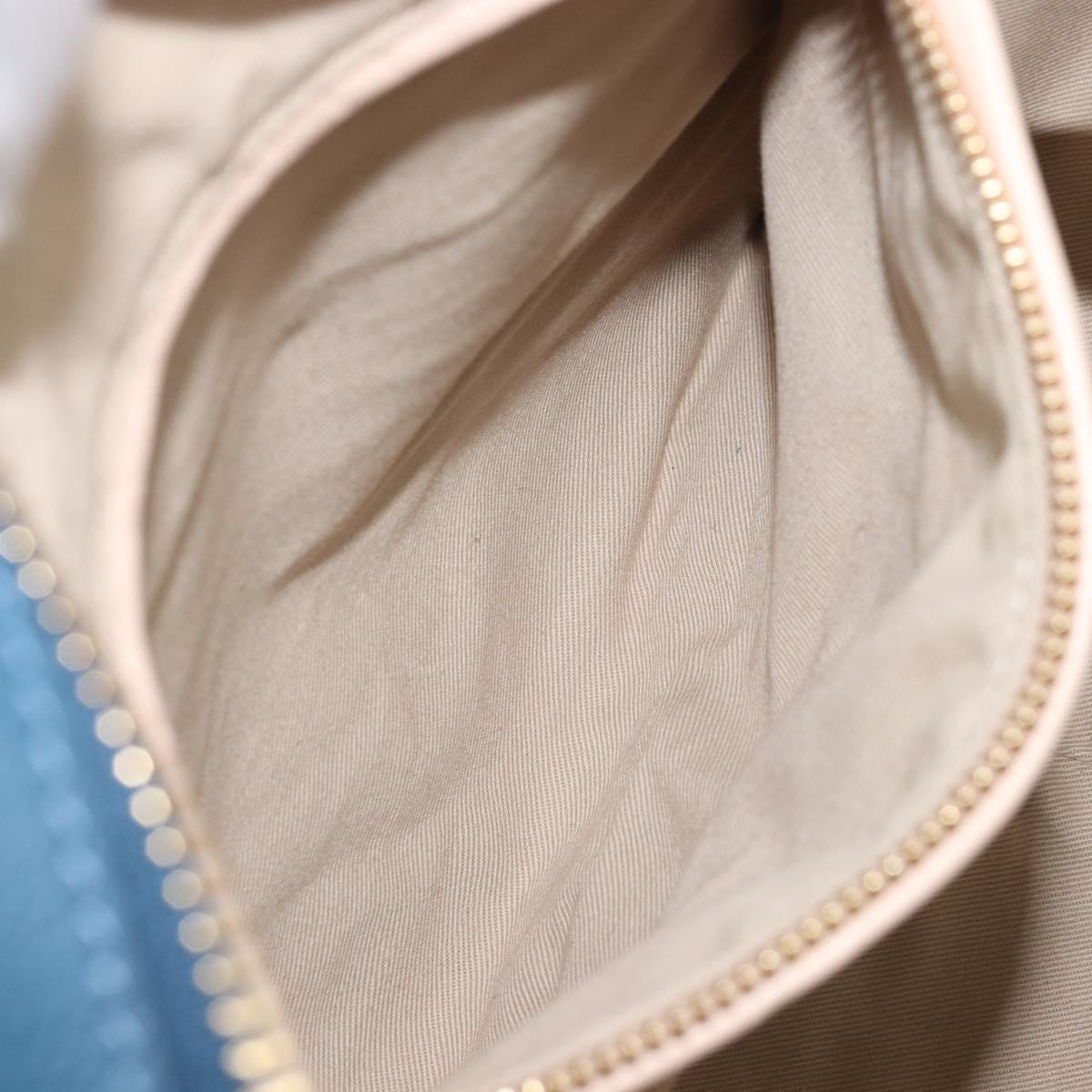 Chloe Paraty Hand Bag Leather 2way Blue Gold Auth 209886V