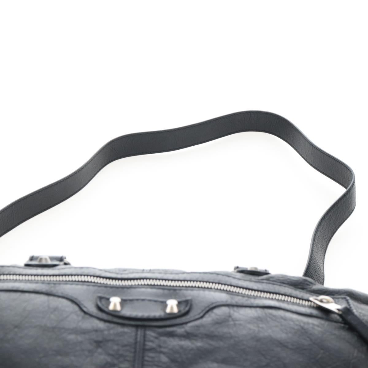 Balenciaga Classic Mini Folder Bag Leather 2way Black Silver 340134 Auth 209887V