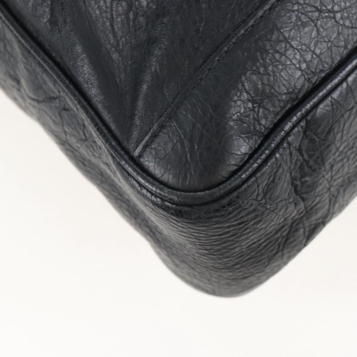 Balenciaga Classic Mini Folder Bag Leather 2way Black Silver 340134 Auth 209887V