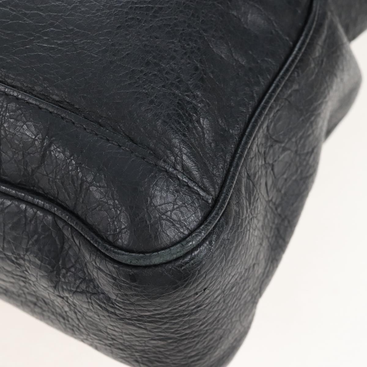 Balenciaga Classic Mini Folder Bag Leather 2way Black Silver 340134 Auth 209887V